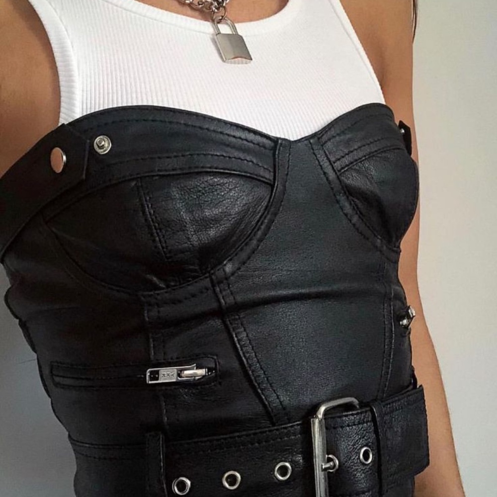 Rat & Boa Black Leather Corset - Picture 5 of 10